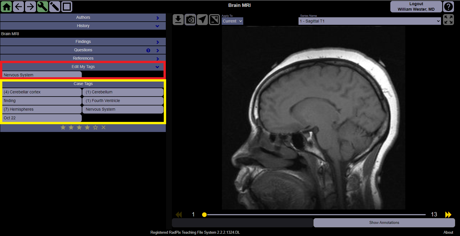 Tags RadPix Radiology Teaching File Software